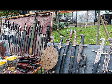 Видео: Блошка Тбилиси - Кавказские Кинжалы, Грузинские мечи и немецкие штык ножи