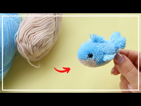 Видео: Милый Маленький Акуленок Поделка ПомПон 🐟  Cute Baby Shark Pompom 🐟 Woolen craft 💛 DIY NataliDoma
