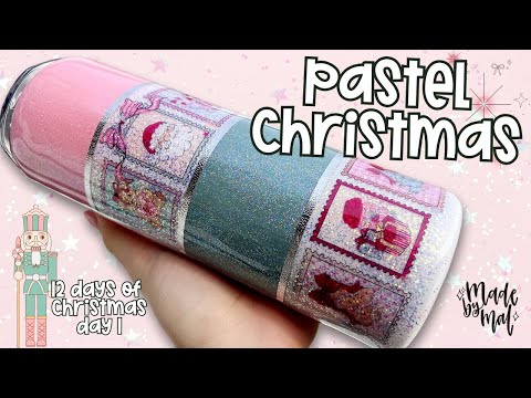 Видео: Мастер-класс по изготовлению полосатого стакана в пастельных тонах | 12 дней Рождества, день 1