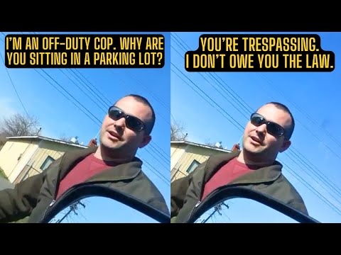 Видео: Полицейский, находящийся не при исполнении служебных обязанностей, пытается проникнуть на террито...