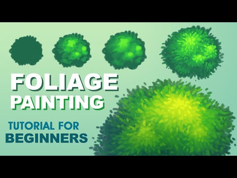 Видео: Как рисовать кусты и листву (для начинающих) — процесс цифровой живописи | Урок по Photoshop