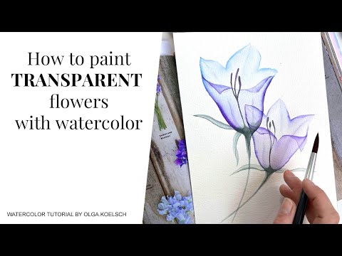 Видео: Изучите ЭТУ акварельную ТЕХНИКУ и легко рисуйте ПРОЗРАЧНЫЕ цветы!