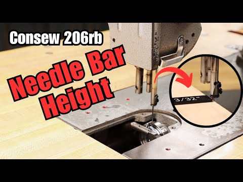 Видео: Consew 206rb: как отрегулировать высоту игловодителя — ремонт и обслуживание промышленных швейных...