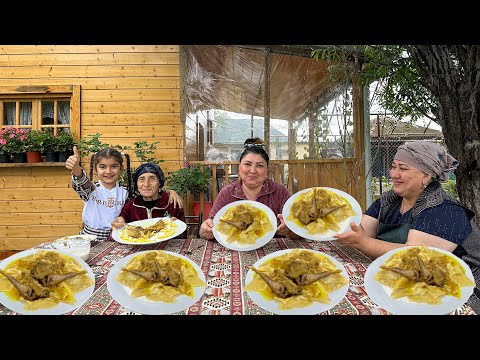 Видео: Обычный день в деревне! Рецепт азербайджанских хинкали.