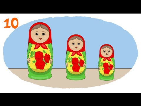 Видео: Мультик - Раскраска. Учим Цвета. - Матрёшка, Неваляшка, Кукла