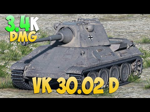 Видео: VK 30.02 D - 6 Kills 3.4K DMG - Оживленный! - Мир Танков