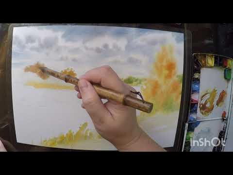 Видео: #акварель #пейзажакварелью #рисование #урокиакварелью 