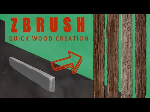 Видео: Серия ZBrush Quick Tip: Быстрое создание древесины