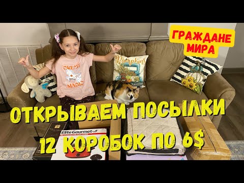 Видео: Потерянные посылки по 6$ долларов. Наша реакция на распаковку.