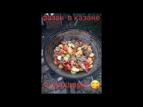 Видео: Фазан тушеный в казане с овощами,рецепт фазана в казане