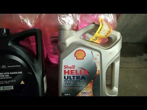 Видео: Масло Shell Helix Ultra Prof.AM-L 5w30или Моторное масло Hyundai Turbo SYN Gasoline Engine Oil 5W-30