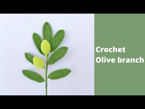 Видео: ✿ Как связать крючком оливковую ветвь | Вязаные листья крючком