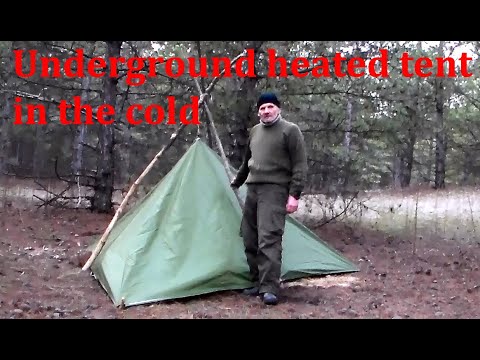 Видео: Подземный подогрев палатки в холод\Underground heated tent in the cold