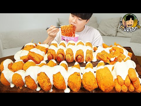 Видео: ASMR MUKBANG | Хрустящая жареная курица, острая лапша, Хрустящий хот-дог рецепт ! принимать пищу