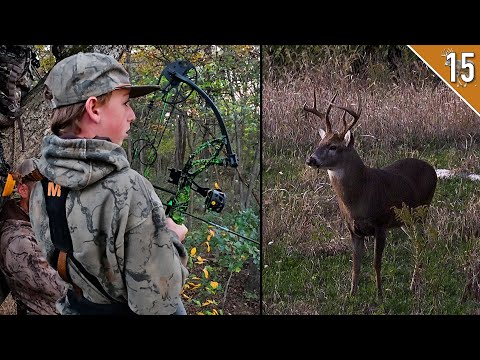 Видео: Большой олень с восемью роговыми отростками!! - (Охота с луком в Миссури)