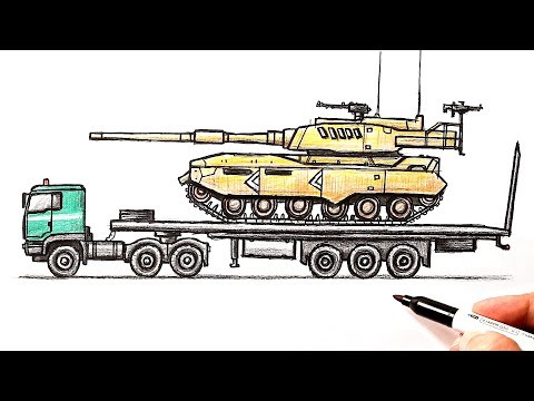 Видео: Как нарисовать Грузовик который возит Танк