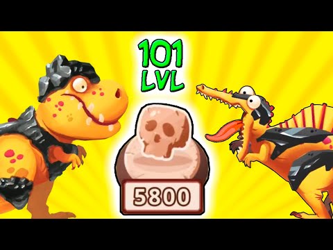 Видео: Безумный режим на выживание в DINO BASH прохождение игры динозавры Тирекс Мамонт Спинозавр андроид