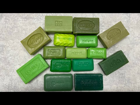 Видео: Сухое зелёное мыло / Резка мыла / Dry soap cutting / ASMR