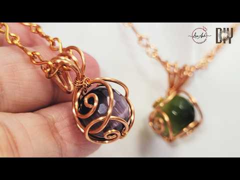 Видео: Обмотанный проволокой камень кулон руководство для начинающих | сферический камень 1068