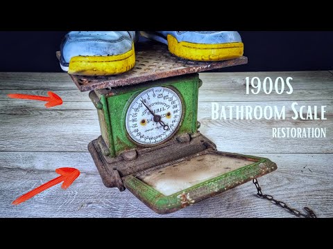 Видео: Антикварные весы для личного взвешивания - 1900-е годы чугунные JARASO