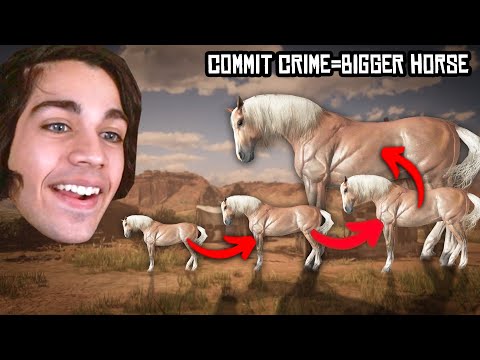 Видео: Каждый раз, когда я совершаю преступление, моя лошадь становится больше в Red Dead Redemption 2
