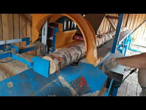 Видео: Дровокольная линия Стровен ЛДК-450 в работе на производстве.