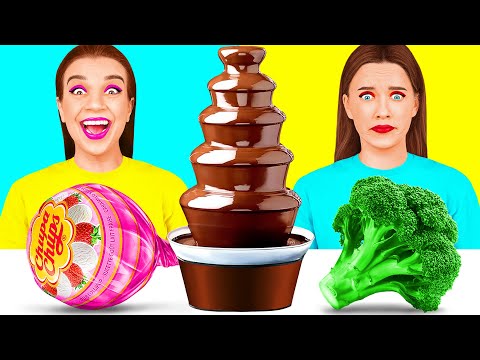 Видео: Богатая vs Бедная Шоколадный фонтан Челлендж | Едим только сладости 24 часа c Craft4Fun Challenge