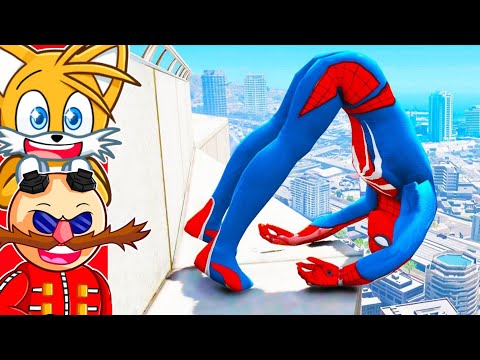 Видео: Реакция на CRAZY GTA 5 SPIDERMAN RAGDOLL провалилась!