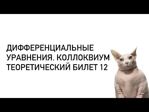 Видео: Дифференциальные уравнения. Теоретический билет 12. Нелокальная продолжимость+БОЛТОВНЯ