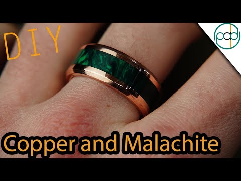 Видео: Изготовление кольца из меди и малахита