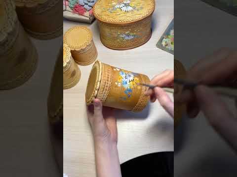 Видео: Маховая, Урало-Сибирская роспись на туеске.
