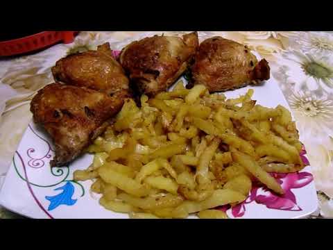 Видео: Приготовление в аэрогриле не жирных, сочных и румяных куриных бедрышек с картофелем.