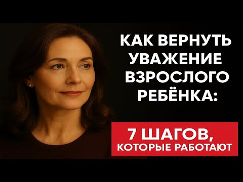Видео: «КАК ВЕРНУТЬ УВАЖЕНИЕ ВЗРОСЛОГО РЕБЁНКА: 7 ШАГОВ, КОТОРЫЕ РАБОТАЮТ»