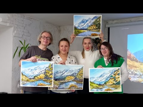 Видео: Живой мастер-класс по акварели, немного гор и осени