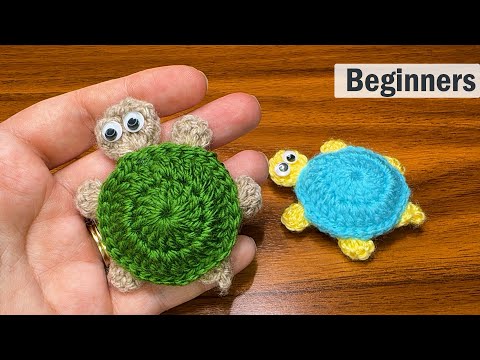 Видео: Животные крючком для начинающих / Как связать черепаху крючком / Брелок крючком