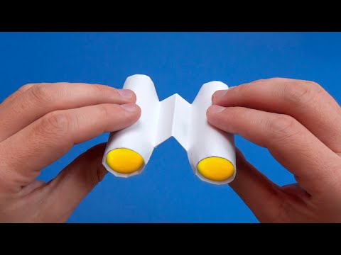 Видео: Оригами: бинокль. Как сделать бинокль из бумаги А4 без клея и без ножниц - лёгкое оригами DIY