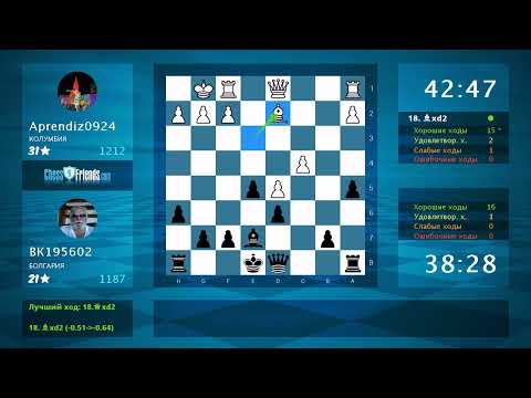 Видео: Анализ шахматной партии: Aprendiz0924 - ВК195602, 0-1 (по ChessFriends.com)
