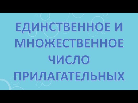 Видео: Единственное и множественное число имен прилагательных