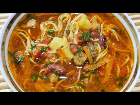 Видео: СУП С ДОМАШНЕЙ ЛАПШОЙ, С ФАСОЛЬЮ !!! #рецепт #тесто #еда #вкусно #мука #блюдо #