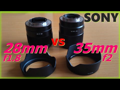 Видео: Сравнение объективов SONY 28mm f2 и 35mm f1.8 FE