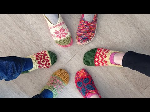 Видео: Вязаные тапочки-следочки: гениально просто и красиво Часть 1 #медведьвяжет #медведьвносках