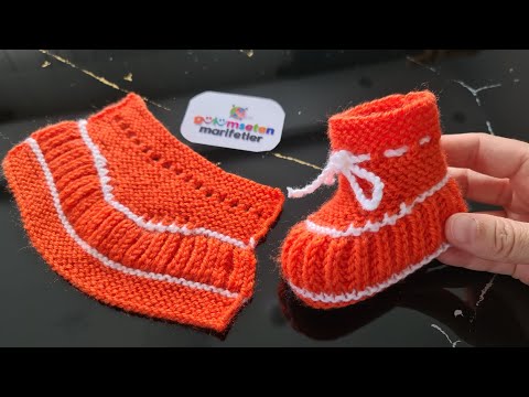 Видео: Вяжем детские пинетки модели носков как сахарная вата - Вязание детских носков