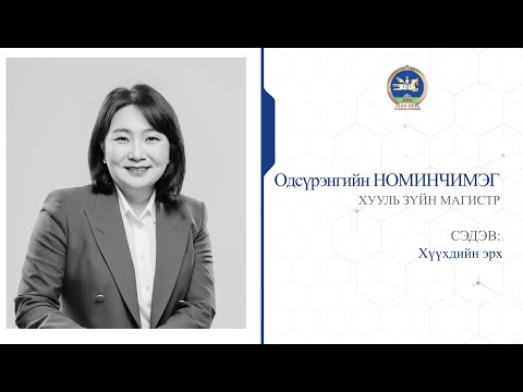 Видео: "Хүүхдийн эрх" хуульч О.Номинчимэг (LL.M)