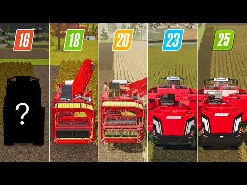 Видео: Fs16 против Fs18 против Fs20 против Fs23 против Fs25 | Сбор картофеля | Покадровая съёмка