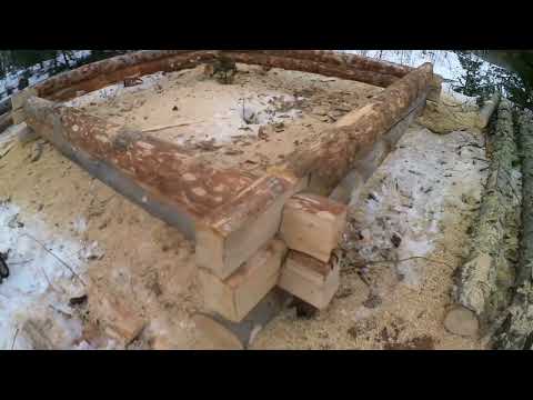 Видео: строительство нового зимовья из сухого валежеика(сруб)