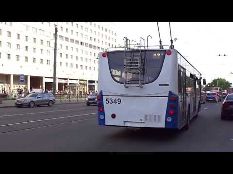Видео: Троллейбус Санкт-Петербурга 3-37: ВМЗ-5298.01 "Авангард" б.5349 по №13 (29.05.13)