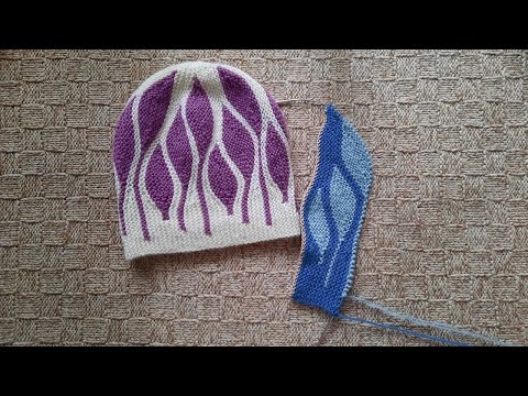 Видео: Шапка в технике  СВИНГ. // Очень увлекательное вязание и схема.//