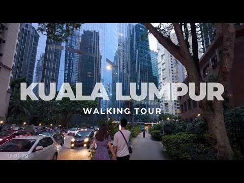 Видео: Прогулка по красивым улицам Куала-Лумпура 🇲🇾 | 1 час неспешной прогулки по Малайзии | 4K UHD
