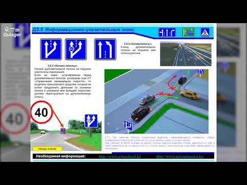 Видео: ПДД. Автошкола "Кулагер" Информационно указательные знаки Часть 1