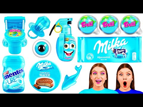 Видео: Челлендж с Синей Едой | Умные Гаджеты или Лайфхаки Happy Funny